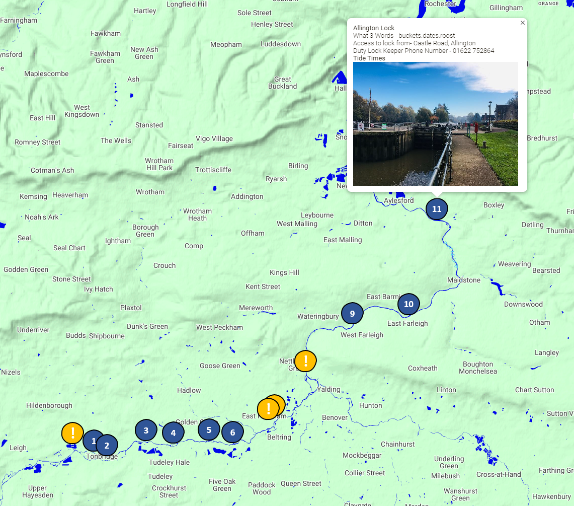 Map of the Medway Navigation