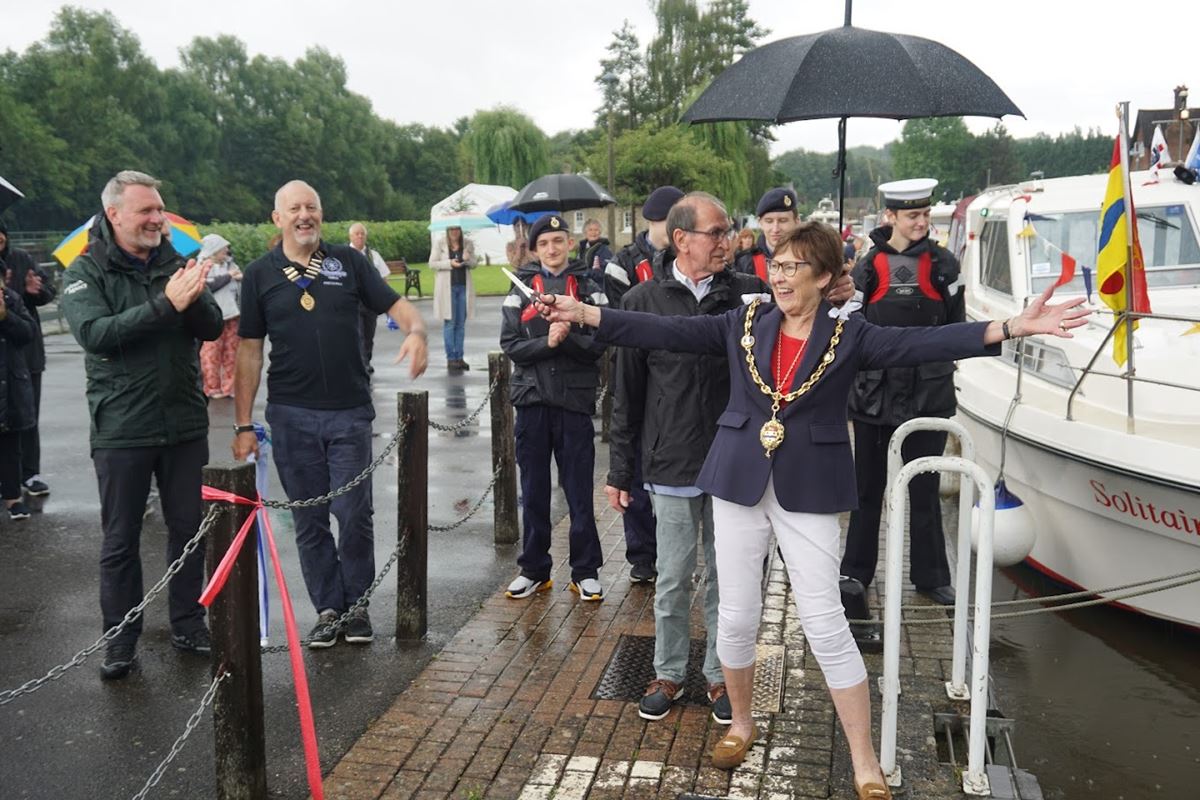 Mayor of Maidstone Fay Gooch officially reopening Allington Lock