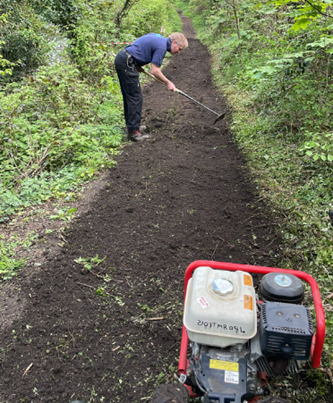 Footpath maintenance work at Allington